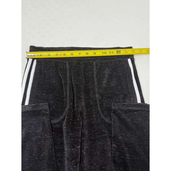 ADIDAS Girls Youth Black Wht Stripe Velour Velvet Sweatpants Track Pant Sz XL/16 - Picture 7 of 9